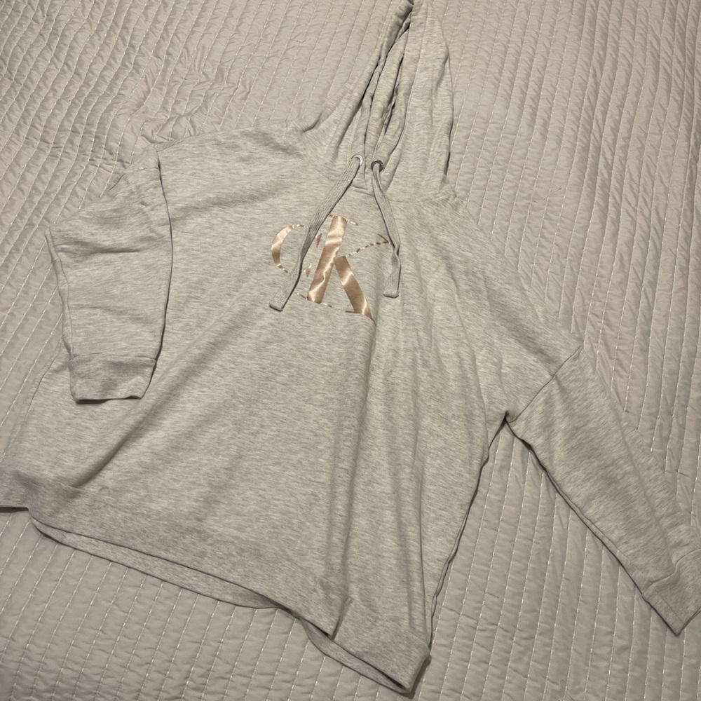 Womens CalvinKlein Cream Hoodie